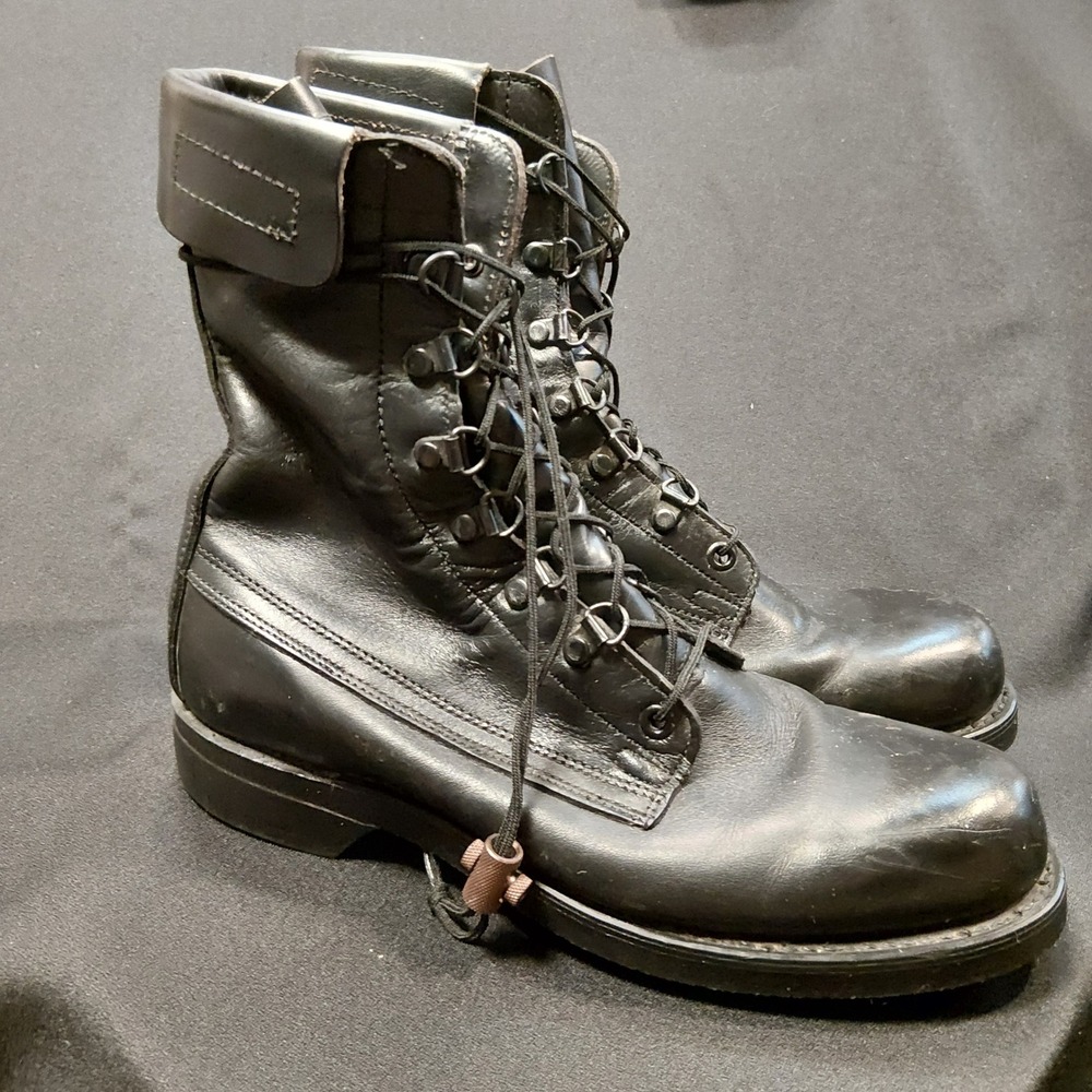 VTG 1994 Cove Shoe Co Military Safety Boots Mens 6.5 D Black Leather Vulcan USA